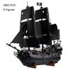 2026 НОВЫЙ MOC 2862 ШТ. Черная Жемчужина Пиратский Корабль Строительные Блоки Парусник Кирпичики Игрушки Подарок на День Рождения для Детей с Опциональным Светодиодным Освещением