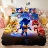 3DPrint Cartoon Anime Bedding Set The Movie S-SonicES Duvet Cover Pillowcase Boy girl Kids Bedroom Gift Single Double Large Size