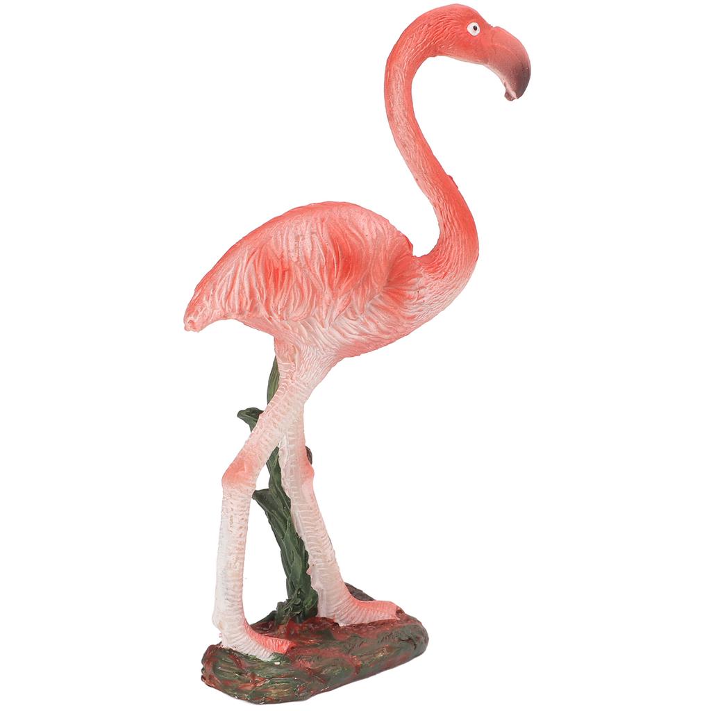 Flamingo Statue Resin Materials Vivid Real Pink Flamingo Ornament for Shelf Desk Decoration