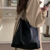 Женская ленивая большая сумка-тоут, модная пригородная сумка-ведро из мягкой кожи, студенческая сумка через плечо