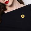 Sunflower Brooch Pin for Women Yellow Flower Collar Pin Chrysanthemum Brooch Coat Hat Sweater Accessories