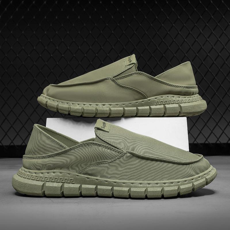 Летняя парусиновая обувь мужская обувь дышащая обувь для ленивых мужская повседневная обувь один педаль универсальная посадка по ноге парусиновая обувь тренд