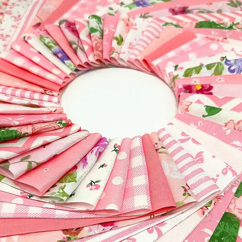 8pcs For Patchwork Sewing 25X20cm Pink Floral DIY Cotton Fabric Bundle Clothing Crafts Sewing Supplies 50*40cm