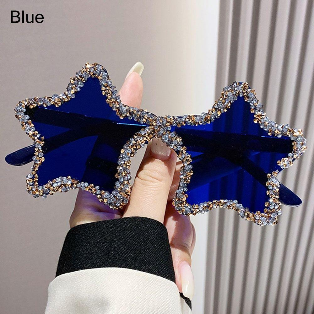 Pentagon Rhinestone Pentagon Sun Glasses UV400 Protection Shades Star Shaped Sunglasses Unisex