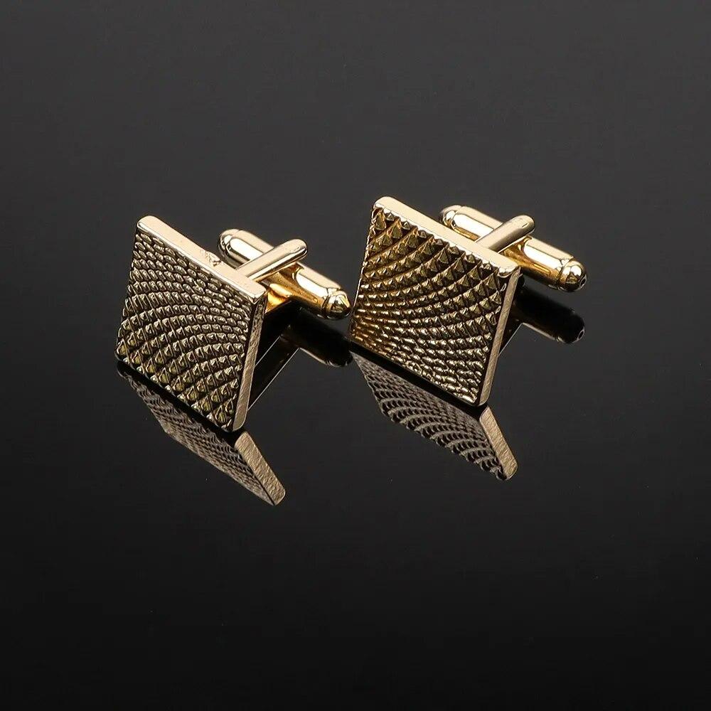 Мужские запонки, классические квадратные круглые глянцевые запонки для костюма, рубашки для свадебной вечеринки, аксессуары