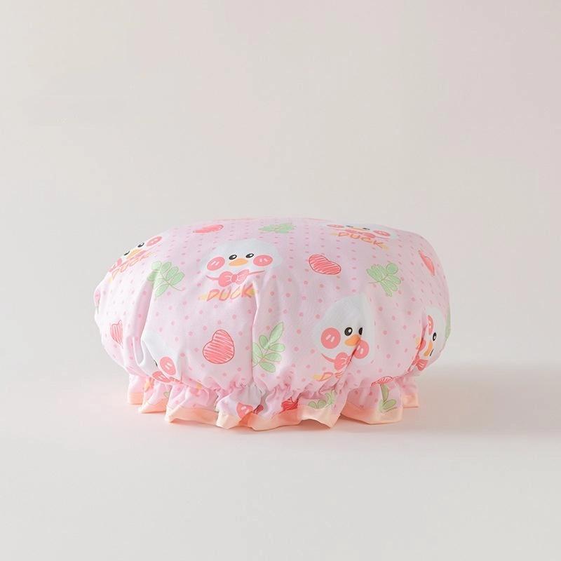 Двухслойная шапочка для душа Водонепроницаемая Утолщенная от масляного дыма Шапочка для ванны Женская Спа Парикмахерская Шапочка для душа Аксессуары для ванной