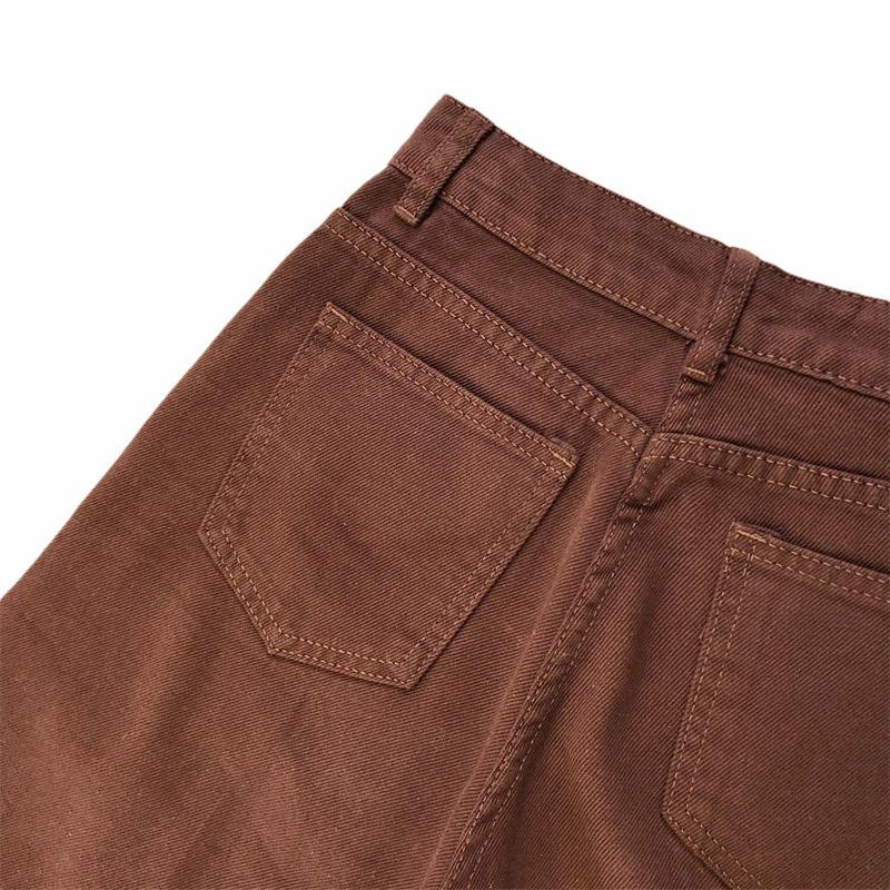 Коричневые джинсы женские с высокой талией мешковатые прямые широкие брюки повседневные джинсовые брюки винтажные Y2k Claothes уличная одежда больших размеров женская одежда