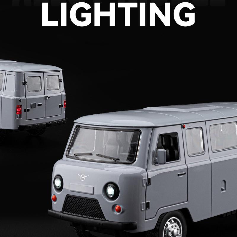 1:18 Русский УАЗ TRAVELER АВТОБУС Литая Модель Машинки Игрушка Литье под Давлением Металл Оттянуть Назад Звук и Свет Машинки Игрушки Для Детей Транспортное Средство