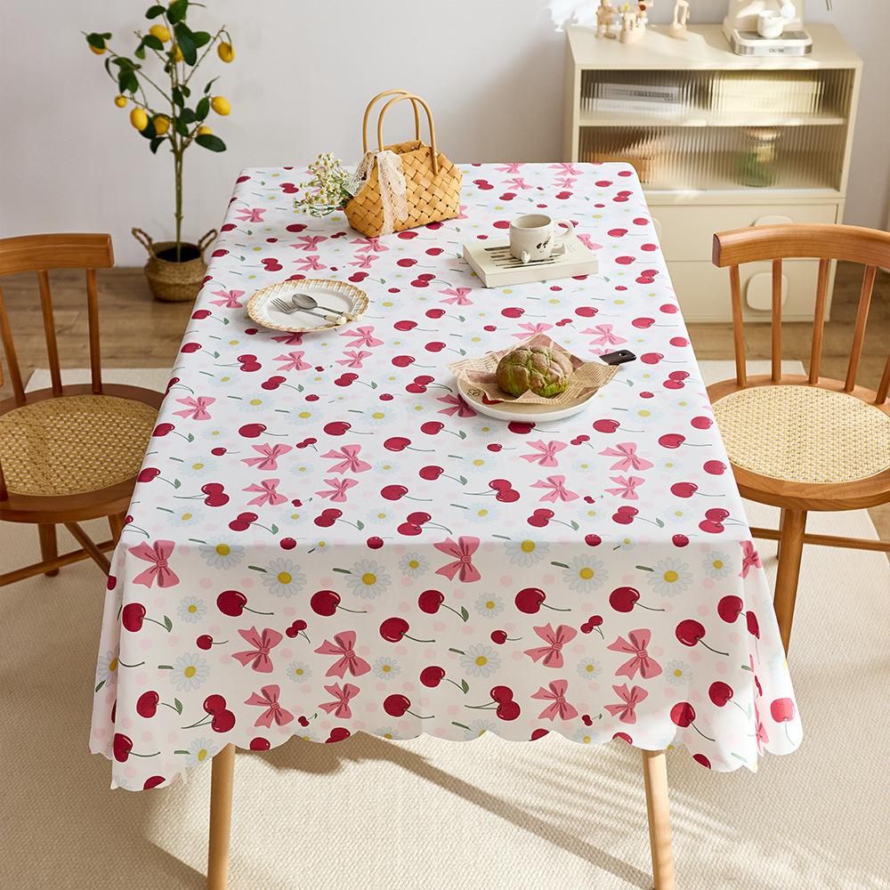 Premium Tablecloth Waterproof Anti-Scald Printed Tablecloth Pastoral Rectangular Multi-Use Wipeable Picnic Mat Table Fabric