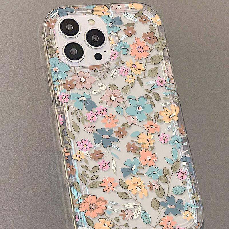 Мягкий чехол для телефона TPU Flower для iPhone 13 Fundas iPhone 11 14 15 12 Pro Max XR 7 8 Plus X Xs SE 13promax прозрачные чехлы