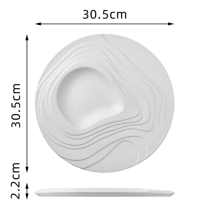 Irregular Terraced Ceramic Dining Plate Solid Color Dessert Plate Snack Plate Sushi Plates Molecular Cooking Creative Tableware