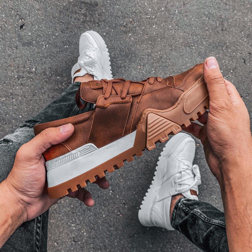 Chekich Мужская обувь Повседневная обувь белого цвета на шнуровке из искусственной кожи Весенние и осенние сезоны 2023 г. Тканевая высокая подошва Коричневая детальная однотонная CH067