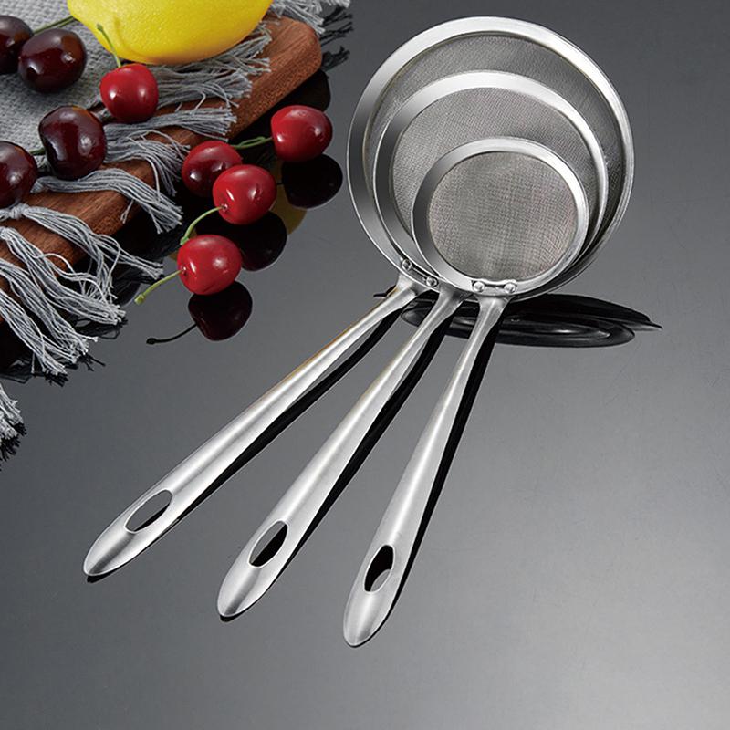Дуршлаг из нержавеющей стали с мелкой сеткой Фильтр для соевого молока Масляный фильтр Ложка Пенопластовая ложка Сетка Гаджеты для утечек Кухонные принадлежности