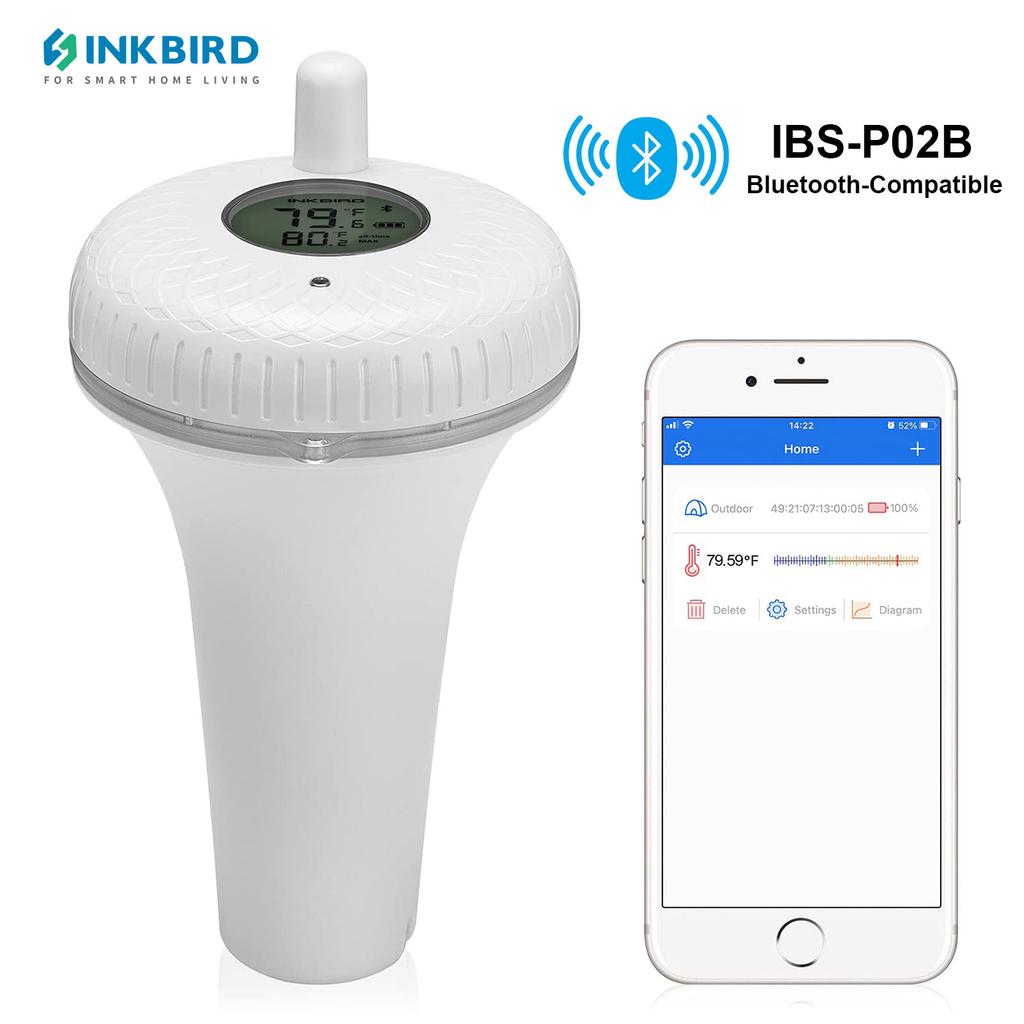 INKBIRD IBS-P01R Wireless Pool Thermometer IPX7 Waterproof Floating Thermometer for Swimming Pool,Baby baths,Aquariums,Fish Pond