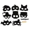 8 Sets Halloween Scratch Mask Art Rainbow Scratch Paper Animal Face Masks Toys Art Kit Halloween