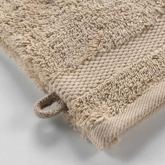 Gants de toilette - Elegante - Lot de 2 - 100% coton - 15 x 21 cm - Absorbants et doux