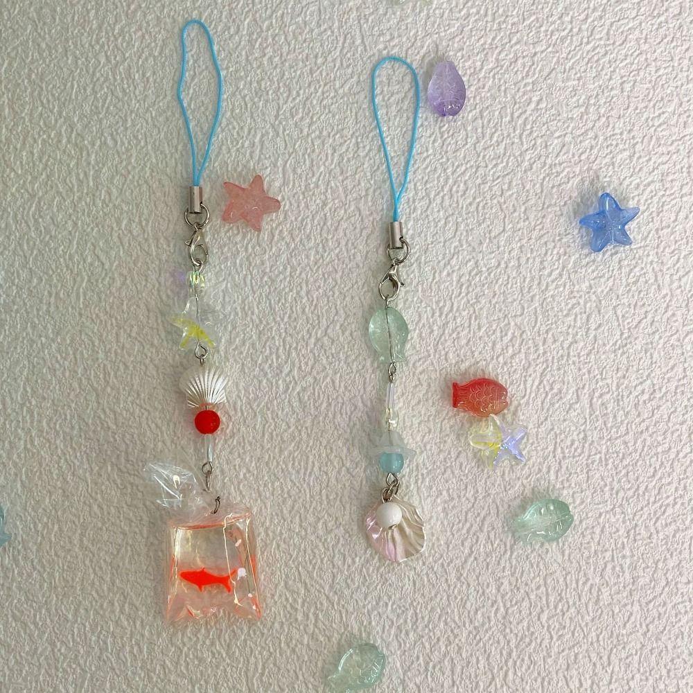 Золотая рыбка ремешок для телефона телефон подвеска бисерная цепочка для мобильного телефона Y2k шнурок для ключей