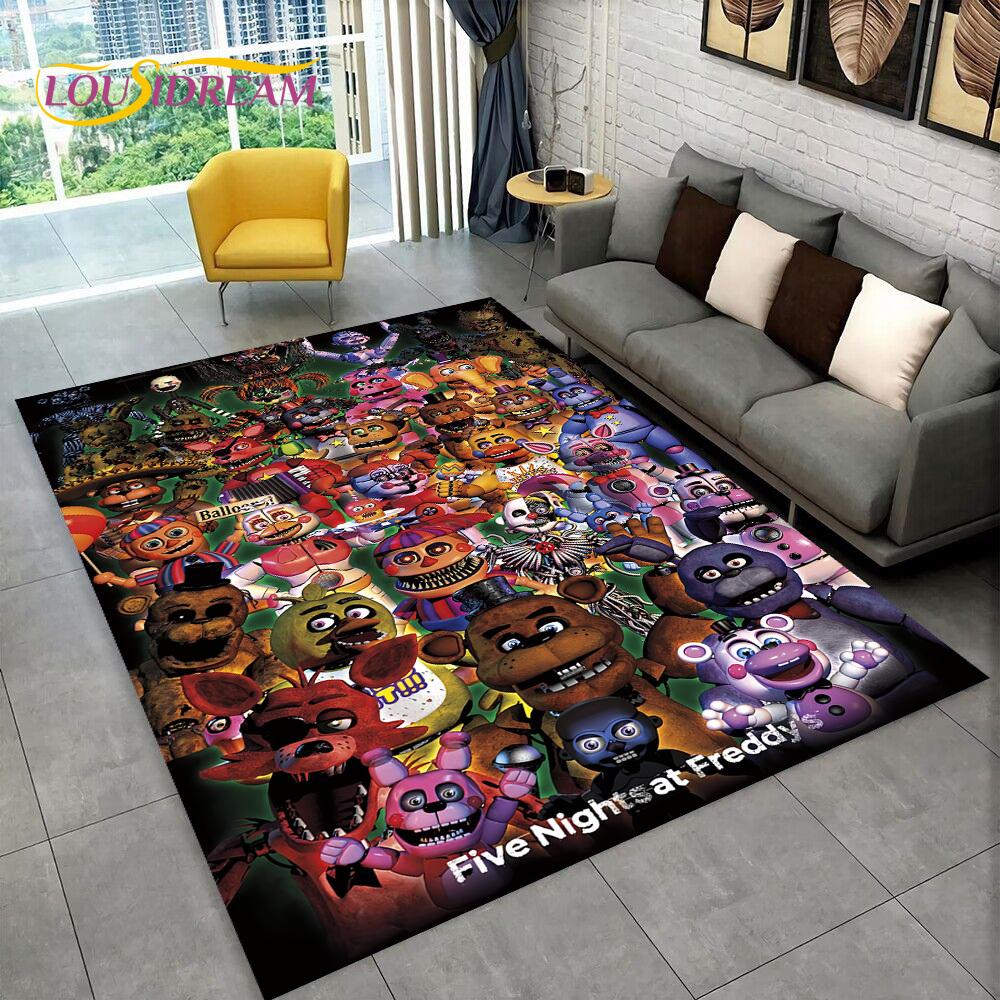 Ковер Хоррор Игра FNAF Фильм Фредди Бонни для Дома Гостиной Спальни Дивана Прихожей Декор, Ковер для Игровой Зоны Детей Нескользящий Коврик