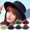 And Winter Solid Color Versatile Vintage Woolen Top Hat Headcircumference 56-58