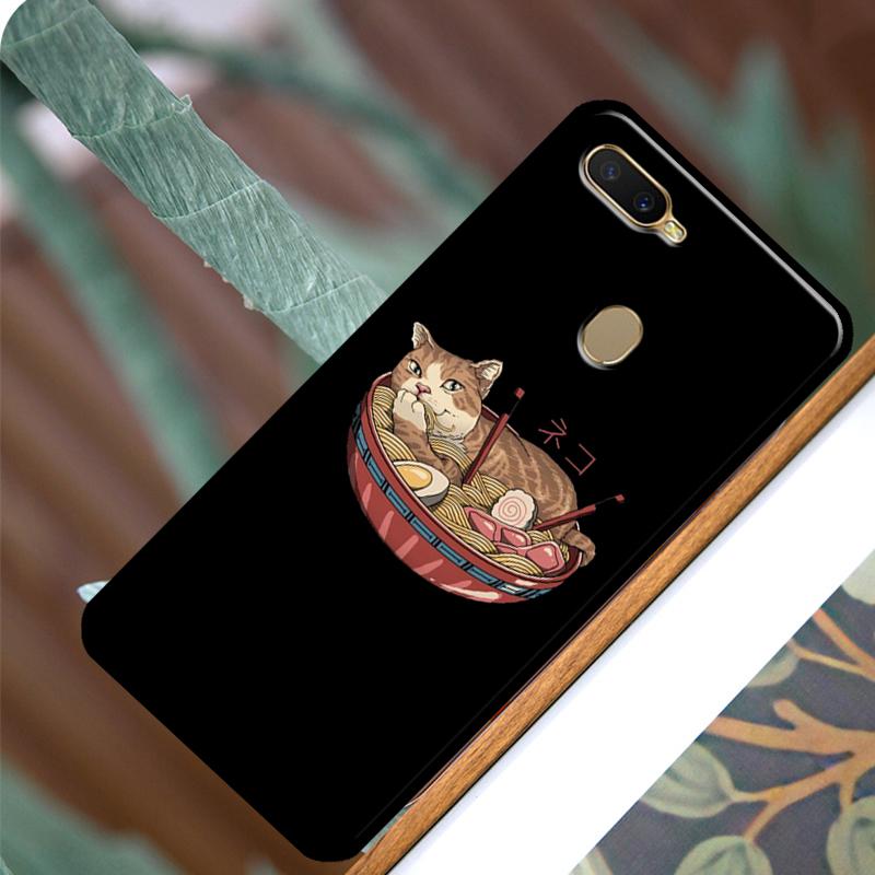 Neko Ramen Япония Кот Аниме Для OPPO A5 A9 A31 A53 2020 Чехол-накладка Для OPPO A52 A72 A15 A1K A3S A5S A53S A54 A94 A74