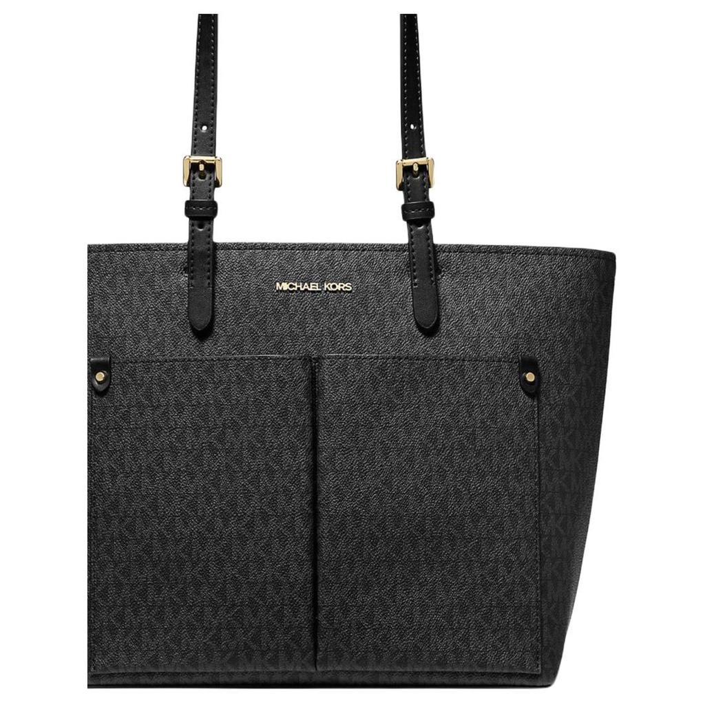 Michael Kors MK Jet Set Сумка-тоут на молнии с принтом логотипа Сумка для покупок Женская сумка-тоут Черная 35F3GTVT3B-BLACK
