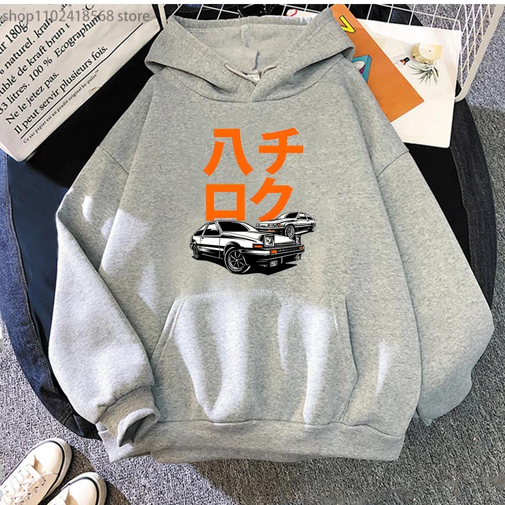 Car Hoodie Men Guy Anime Initial D Jdm Printed Sweatshirt Graffiti High Quality Large O-Neck Unisexwinter Automotive Hoody