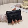 Портативный кошелек для денег и монет из искусственной кожи с брелоком, водонепроницаемой молнией, износостойкий держатель для кредитных карт для мужчин и женщин