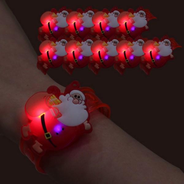 Party LED Light Up Bracelet, Santa, 10 Pieces