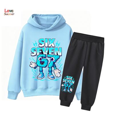 67 Сикс Севен худи брюки 2шт мальчики девочки Итальянский Мозгоед Ребенок Девочка Толстовка 2шт Костюм Худи Малыш Повседневный Спортивный костюм