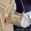 Trendy Women's Bag 2025 New Fashionable French Small Fragrant Wind Diamond Chain Bag Texture Large Capacity Women's Bag