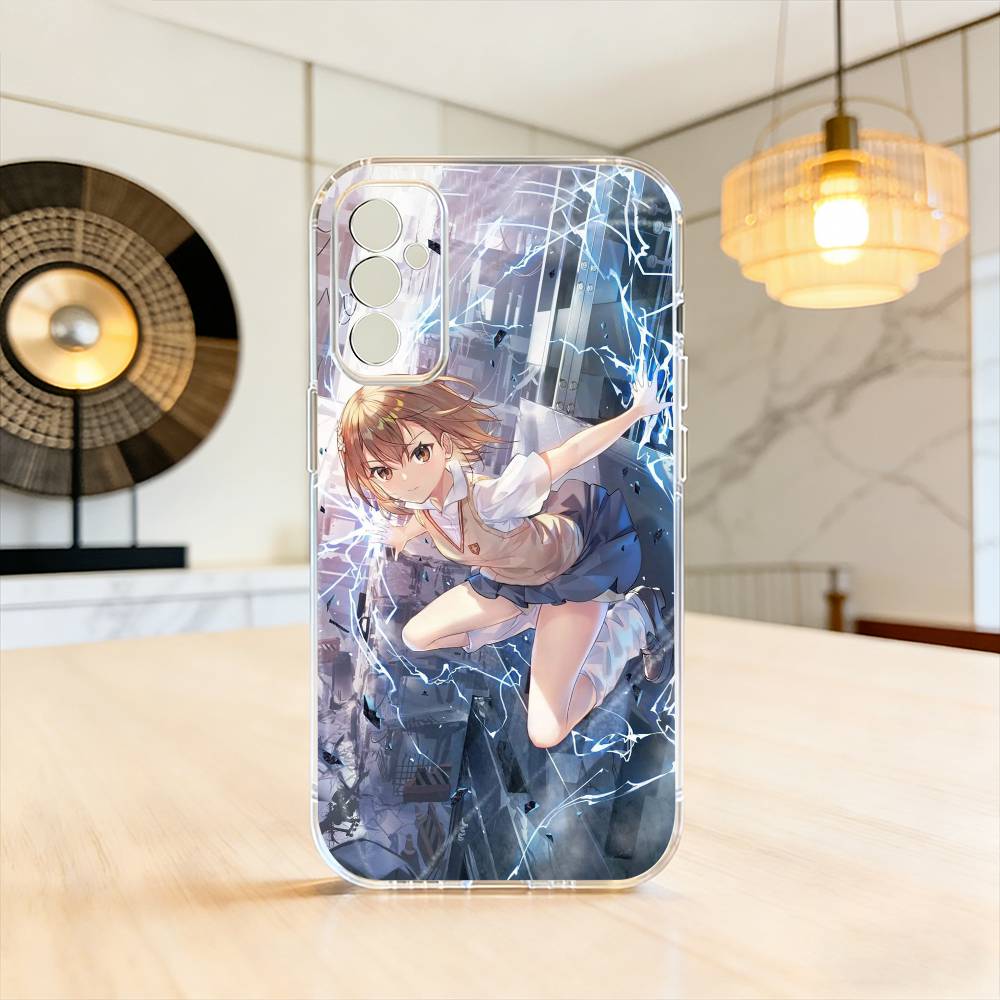Misaka Mikoto Railgun Electric Warning Phone Case Transparent Silicone Soft For SamsungA10,12,20,21S,30,31,40,50,51,52,70,71