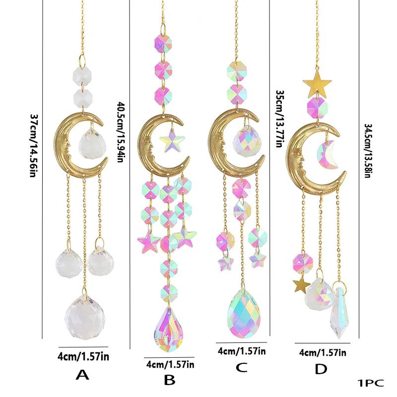 1 шт. хрустальный колокольчик для ветра ловец солнца спальня балкон патио солнце луна призма подвеска хорошее украшение для дома