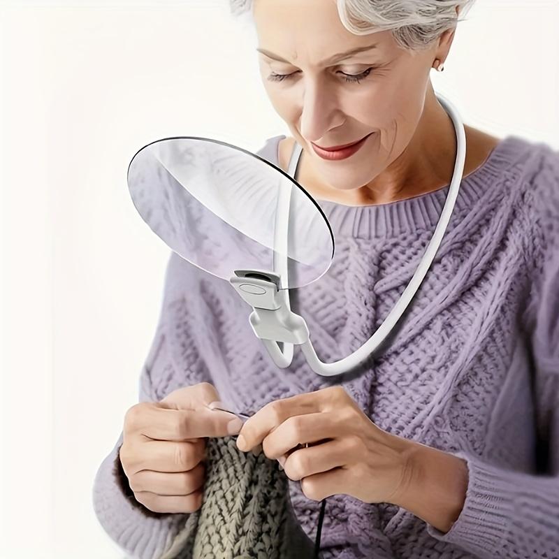 5X Лупа с функцией "свободные руки", Большая лупа с гибким гусиным горлом для ношения на шее, Лупа с линзой 5,12" для чтения, работы вблизи,