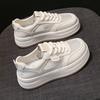 Cowhide version, genuine leather little white shoes, women's models, 2025 summer new thick-soled heightening women's shoes, mesh sports and leisure bo