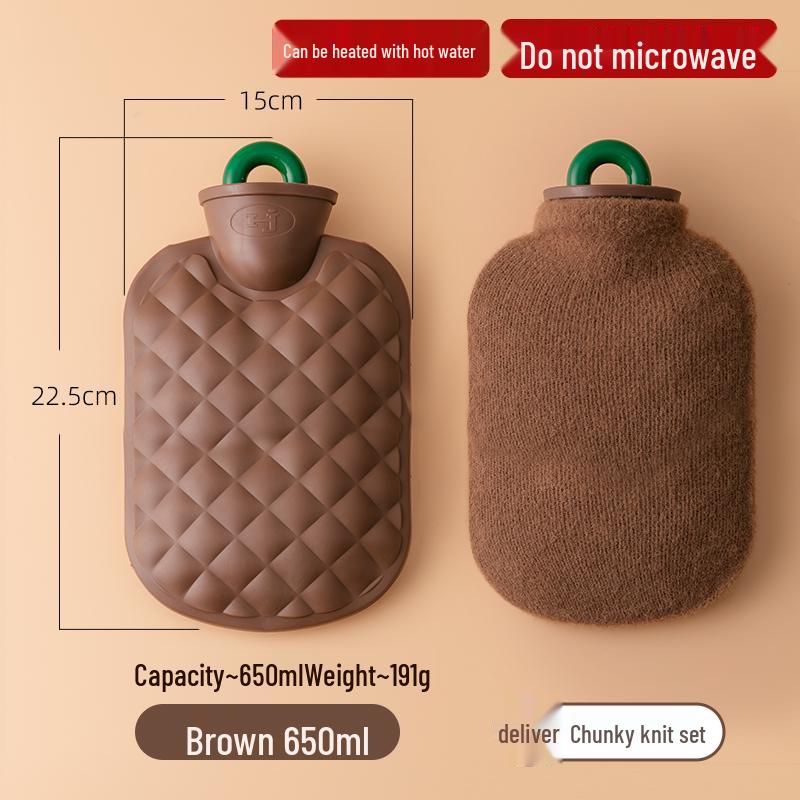 Winter Mini Plush Hot Water Bottle Hand Warmer, Explosion-Proof, Anti-Scald, Small Size for Women