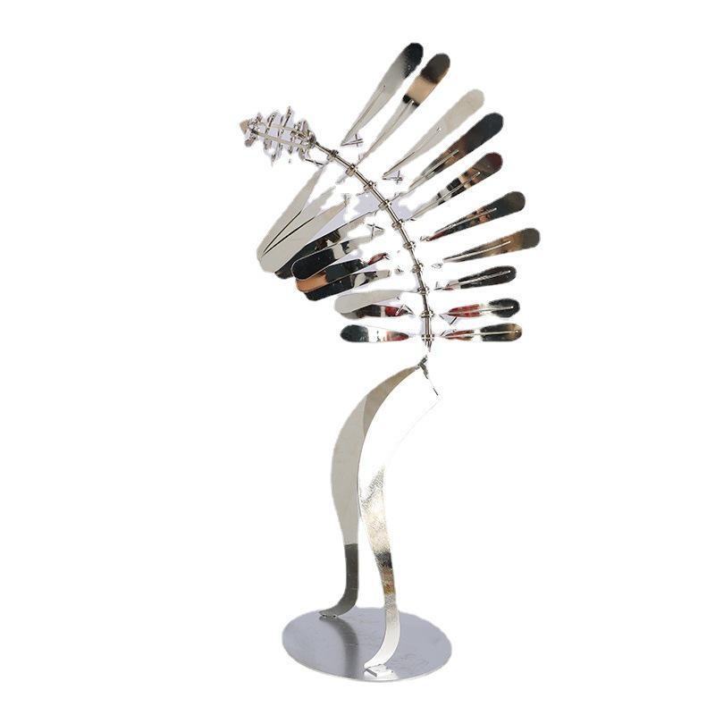 Stainless Steel Humanoid Windmill Metal Rotating Windmill Metal Paper Man Wind Spinner Outdoor Park Beach Rotating Decoration