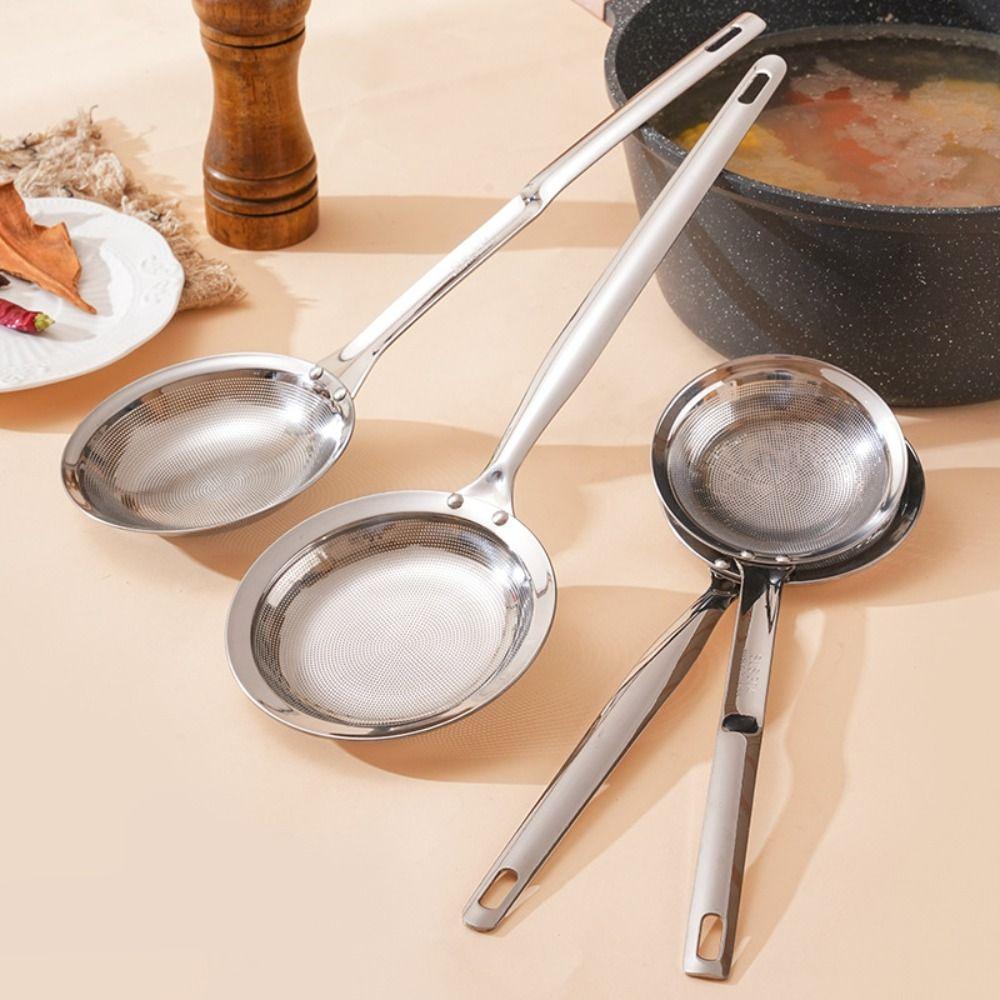Fine Mesh Strainer 304 Stainless Steel Sieve Spoon Upgraded Oil Filter Spoon  Kitchen Supplies