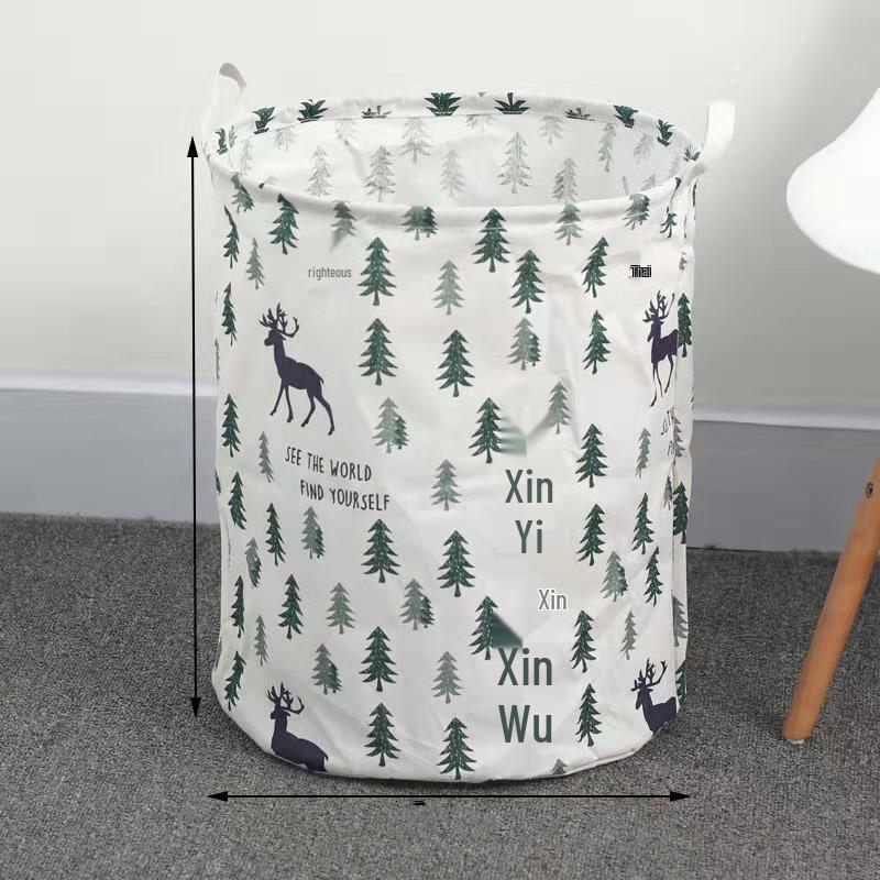 Extra Large Cotton Linen Folding Laundry Basket and Toy Hamper