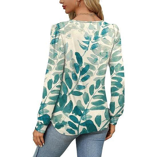 GMXIA Осенняя женская рубашка с длинным рукавом, модная повседневная, плиссированная, с низким круглым вырезом, женская