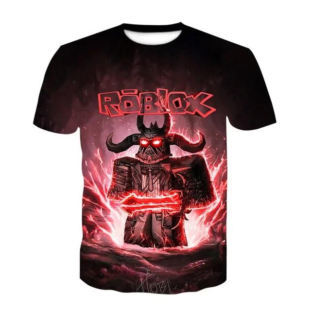 Roblox Game kids T-shirt cosplay costumes Child Cartoon Short sleeve top 3D Print Casual Street Clothes