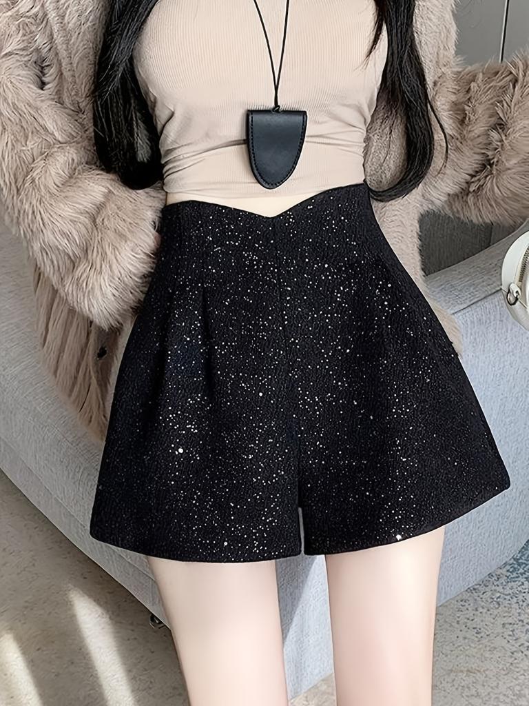 Женские широкие шорты с высокой талией, облегающие повседневные шорты А-силуэта, модная одежда в корейском стиле 2000 года, весна