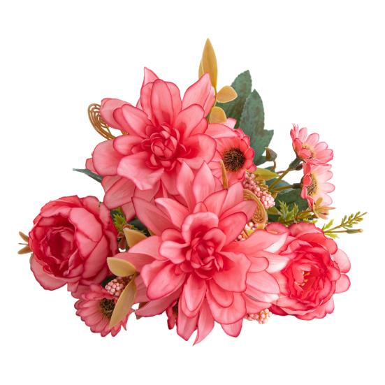 Связка искусственных цветов Искусственный букет из георгин Реалистичные искусственные цветы для цветочной композиции Украшения для свадьбы дома