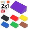 WANGE 2*1 Building Blocks 130Pcs No.85984 Small Compatible Bricks 2-Hole Slope Elements Accessories MOC DIY Bulk Kids Toy