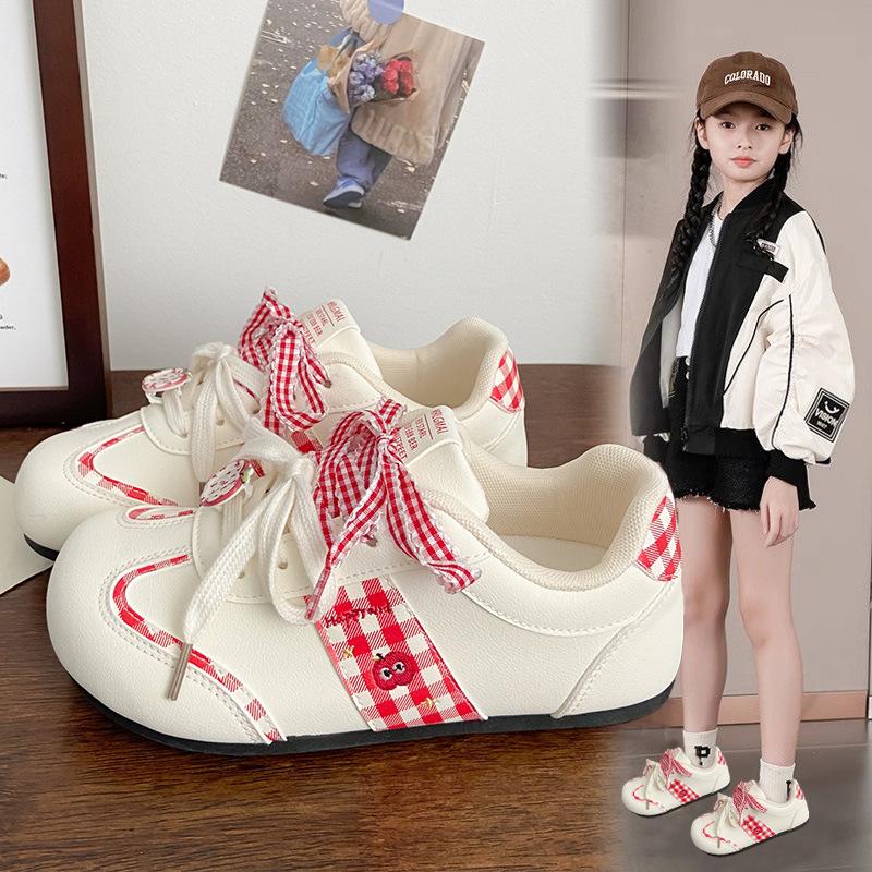 Немецкие тренировочные кроссовки для девочек 2025 новая осенняя мода спортивная обувь детские пухлые кеды студенты носят белые кроссовки тренд