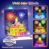 Birthday Cards Fireworks Pop Up Cake Blowable Light and Music Happy Birthday Card Gifts for Women Men Mom Kids less