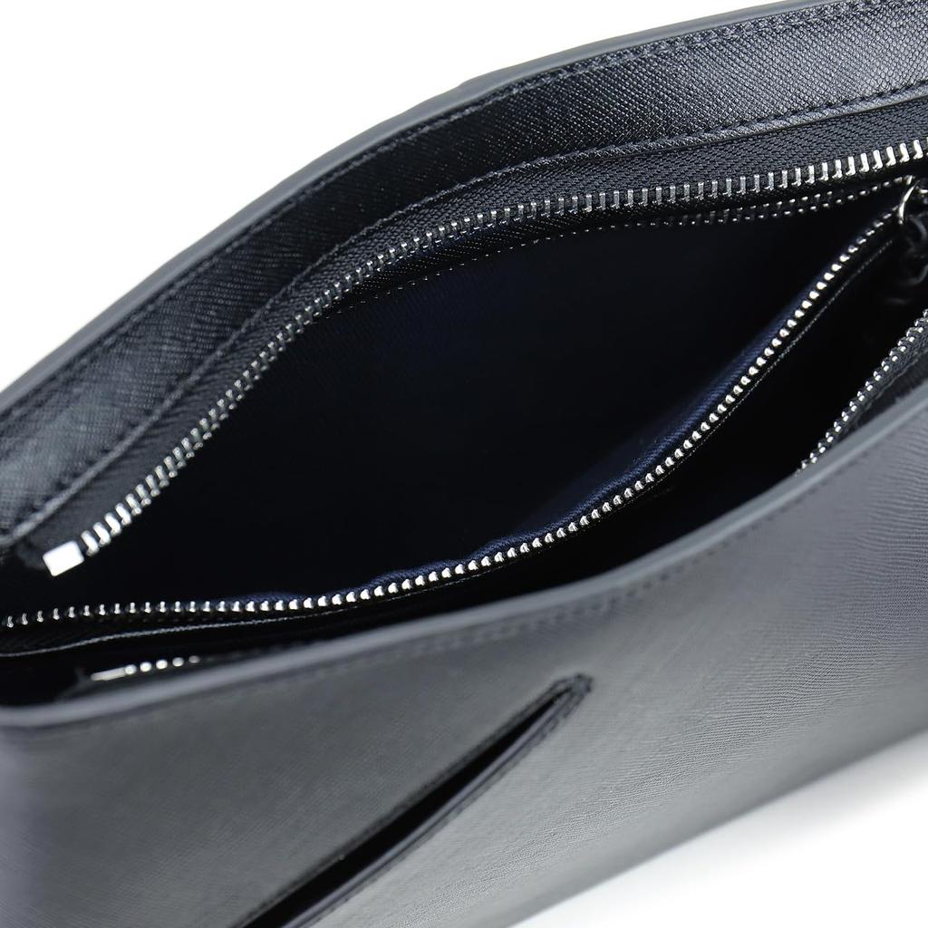 ПИД. Квадратный кожаный клатч PAP151 Черный