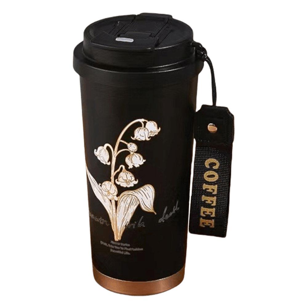 500 мл Кружка-термос Ландыш из нержавеющей стали Кавайный Цветочный Стакан для кофе Термостакан для воды Чашка Подарок для лучшей подруги на день рождения