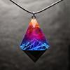 JMXD-Snow Mountain Aurora Resin Luminous Pendant Luminous Necklace Personalized Handmade Couple, Birthday Gift