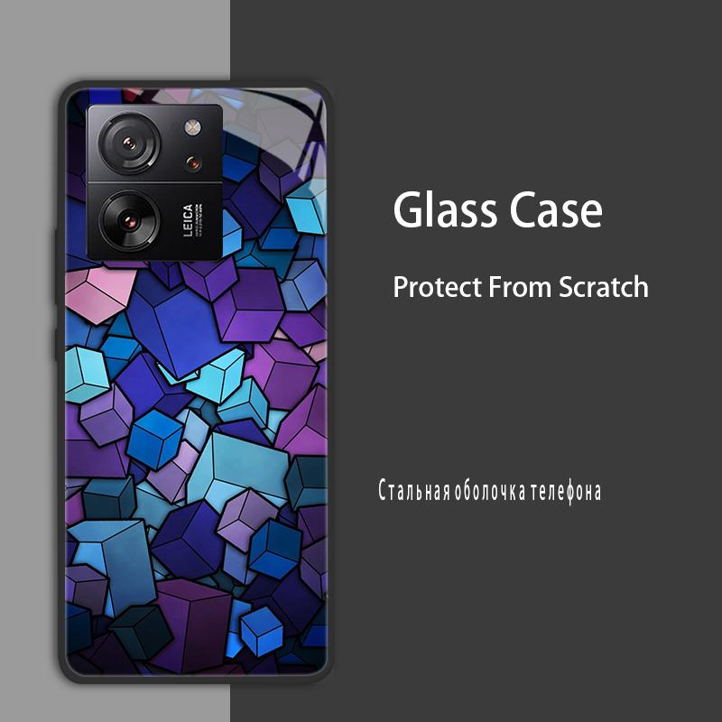 Для Xiaomi 13T 13T Pro Чехол Защитный Чехол из Закаленного Стекла Жесткий Ударопрочный Чехол Бампер Для Xiaomi Mi 13T Pro Mi13T Pro Защитный Чехол