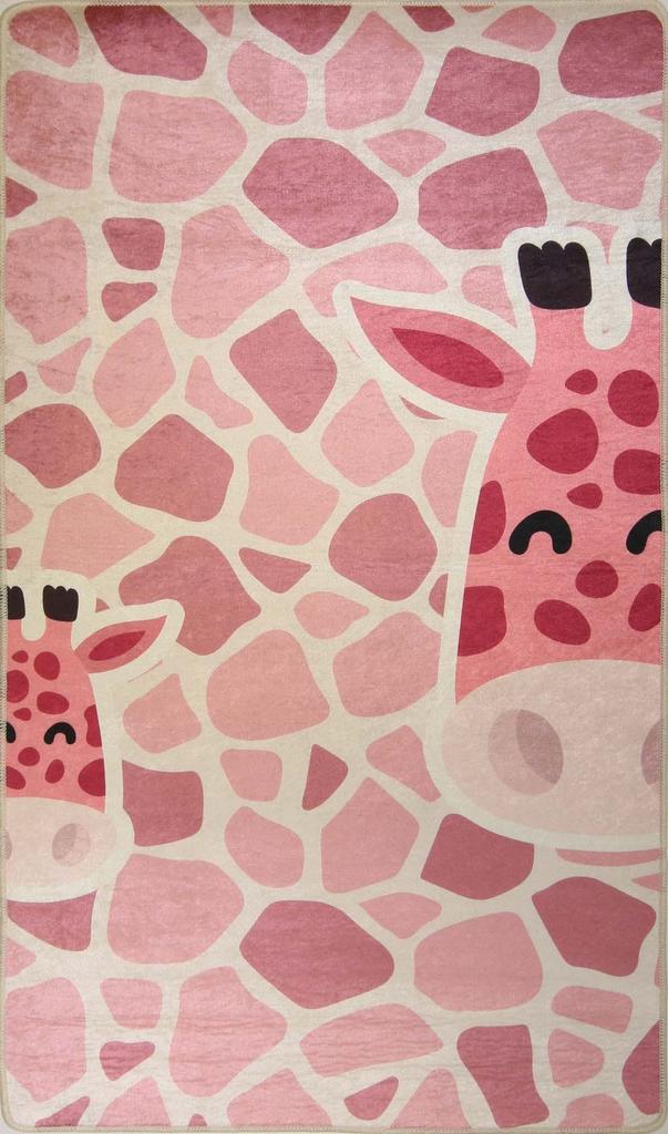 Children's Bedroom Rug 80x150 Cm Polyester Giraffe Ros